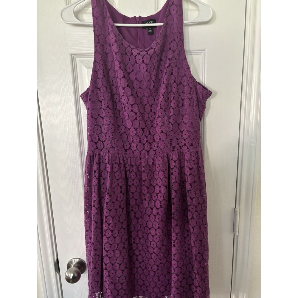 Nicole Miller Purple Size 12 Sleeveless Dress